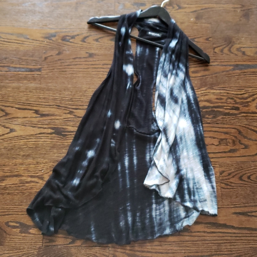 Knit Tie Dyed Fly Away Cardigan with T Back